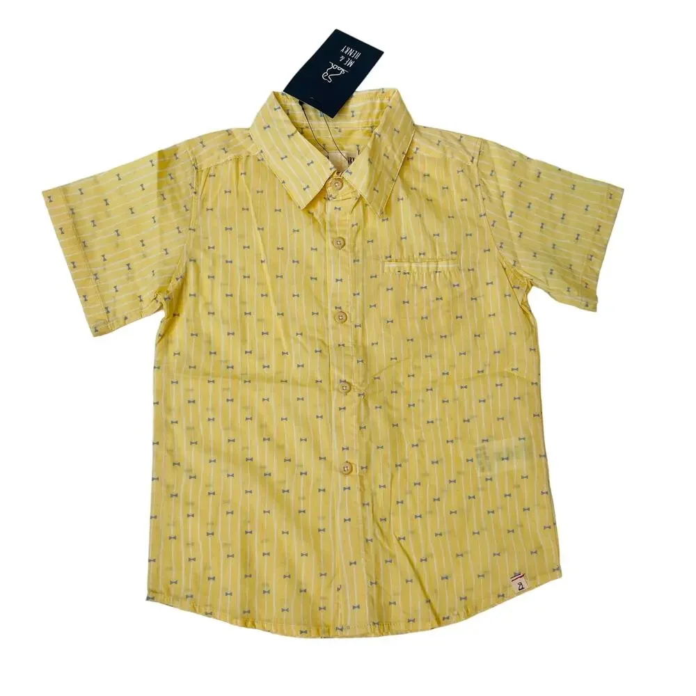 NWT Me & Henry 12Y Yellow Bow Tie Pier Shirt